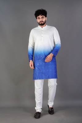 Keton Men Embroidered, Embellished Straight Kurta(Multicolor)