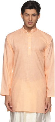 Sethukrishna Men Solid A-line Kurta(Orange)