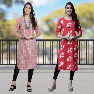 Moda Rapido Women Printed A-line Kurta(Multicolor)