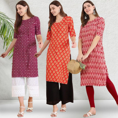 1 Stop Fashion Women Printed A-line Kurta(Multicolor)