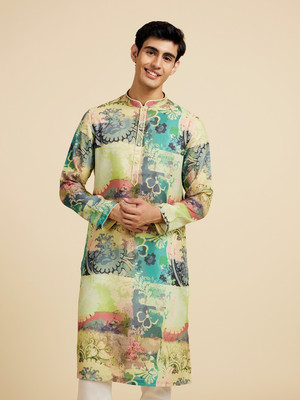 DIWAS by Manyavar Men Printed Straight Kurta(Multicolor)