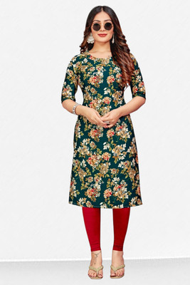 rhd Women Printed Straight Kurta(Multicolor)