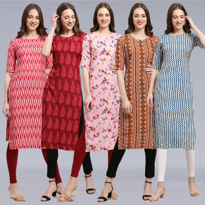 1 Stop Fashion Women Printed A-line Kurta(Multicolor)