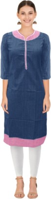 Rais creation Women Solid Straight Kurta(Blue)