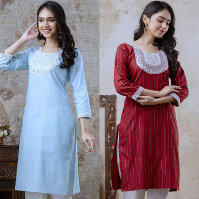 AUZAAI COLLECTION Women Block Print Ethnic Dress Kurta(Multicolor)