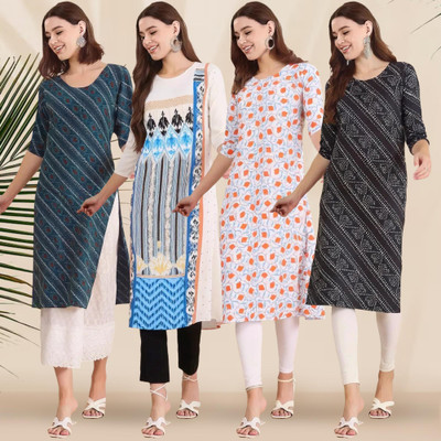 EthnicBasket Women Printed A-line Kurta(Multicolor)