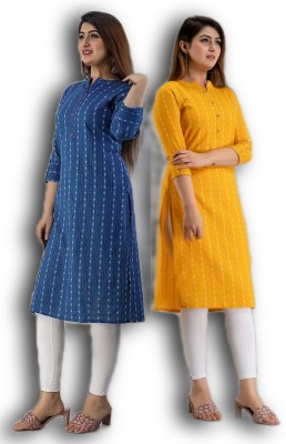 Shri Shyam Group of Industries Women Printed A-line Kurta(Blue)