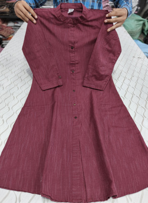 laiboo Women Solid A-line Kurta(Maroon)