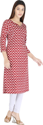 NeeloKurtis Women Printed Straight Kurta(Red)