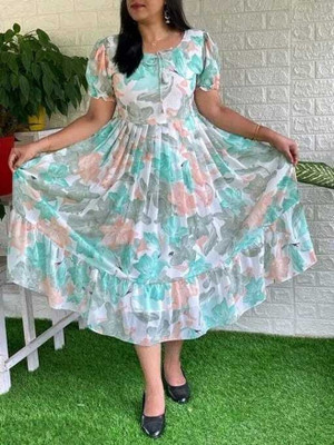Nautiful Women Floral Print A-line Kurta(Multicolor)