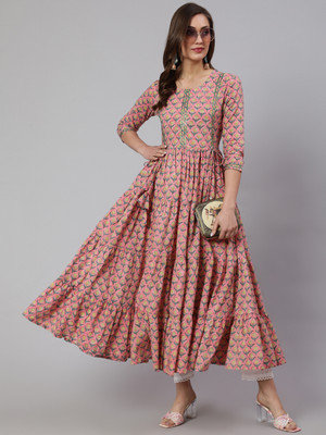 GLAM ROOTS Flared/A-line Gown(Pink)