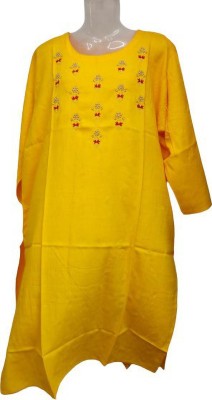 Pro Women Self Design Straight Kurta(Green)