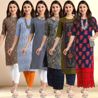 EthnicBasket Women Printed A-line Kurta(Multicolor)