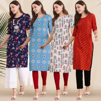 EthnicBasket Women Printed A-line Kurta(Multicolor)