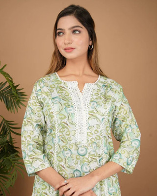 Abayas Fashion Women Printed, Geometric Print A-line Kurta(Multicolor)