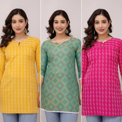 Maphaz Women Printed A-line Kurta(Multicolor)