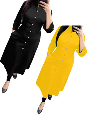 Maa Meladi Creation Women Solid A-line Kurta(Multicolor)