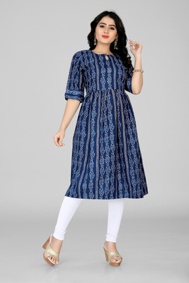 DUTT TEXTILE Women Solid A-line Kurta(Blue)