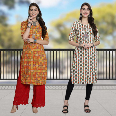 Moda Rapido Women Printed A-line Kurta(Multicolor)
