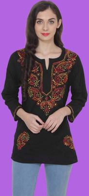 JUGNU TEXTILES Women Solid Straight Kurta(White)