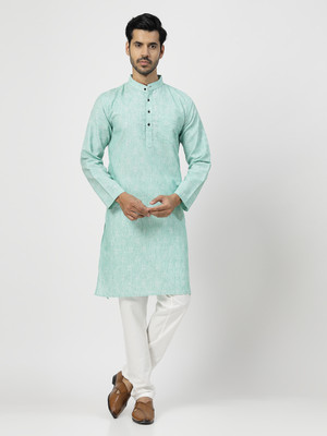 Rohilcrust Men Self Design Straight Kurta(Light Green)