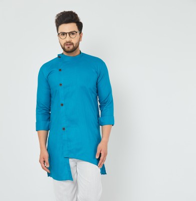 AEW DESIGNS Men Solid Straight Kurta(Light Green)