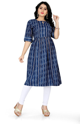 DUTT TEXTILE Women Solid A-line Kurta(Blue)