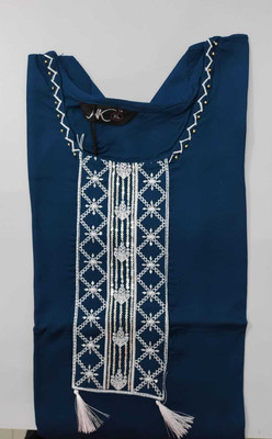 Shalini Women Embellished, Embroidered A-line Kurta(Blue)