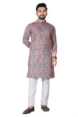 DHASU TRENDZ Men Printed Straight Kurta(Multicolor)
