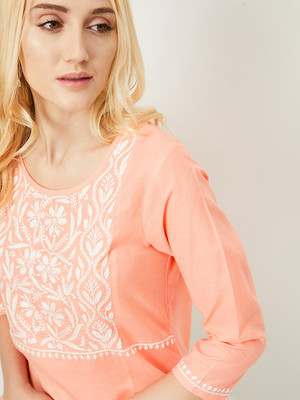 MAX Women Printed A-line Kurta(Orange)