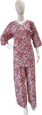 SHREE KRISHNA CREATION Women Printed A-line Kurta(Red)