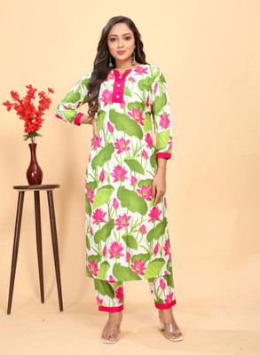 Wamika Women Floral Print Straight Kurta(Multicolor)