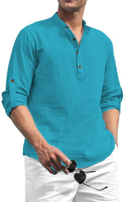 VIMASUTI Men Self Design Straight Kurta(Brown)