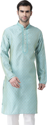 SG Men Self Design Straight Kurta(Light Blue)