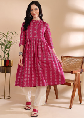 Tzelynn Women Embroidered Anarkali Kurta(Multicolor)