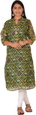PARTH SY FASHION Women Self Design A-line Kurta(Green)