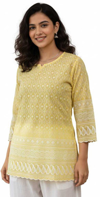 ENTERPRISESNEHA Women Printed A-line Kurta(Yellow)