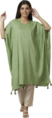 Globus Women Embellished Kaftan Kurta(Light Green)