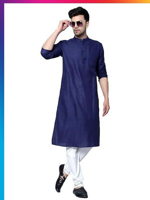 Errcs Men Solid A-line Kurta(Multicolor)