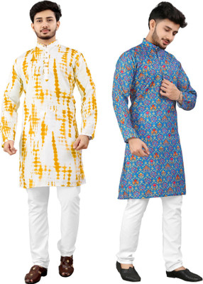DHASU TRENDZ Men Printed Straight Kurta(Multicolor)