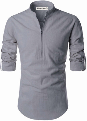 RAREMARK Men Solid A-line Kurta(Grey)