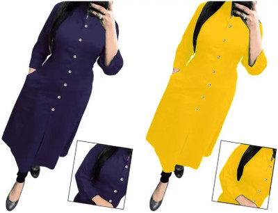 Maa Meladi Creation Women Solid A-line Kurta(Multicolor)