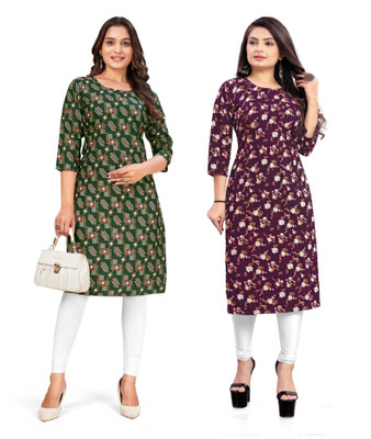 rajni rayon Women Printed A-line Kurta(Multicolor)
