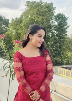 Eluyani Women Embroidered A-line Kurta(Red)