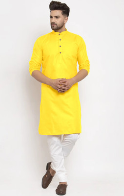 TIPTOP TRENDZ Men Solid Straight Kurta(Yellow)