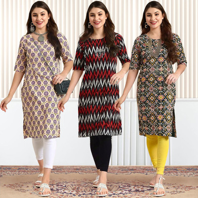 1 Stop Fashion Women Printed A-line Kurta(Multicolor)
