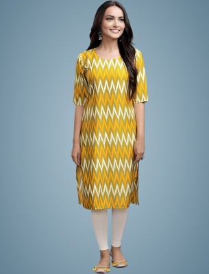 Dream Beauty Fashion Women Printed A-line Kurta(Yellow)