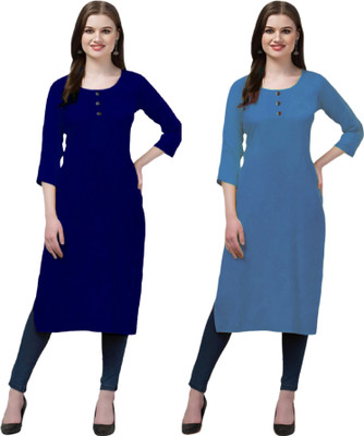 Coft Women Self Design Straight Kurta(Multicolor)