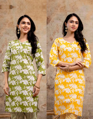 Subhan Textiles Women Floral Print A-line Kurta(Multicolor)