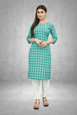 Maridiifashion Women Printed Straight Kurta(Blue)